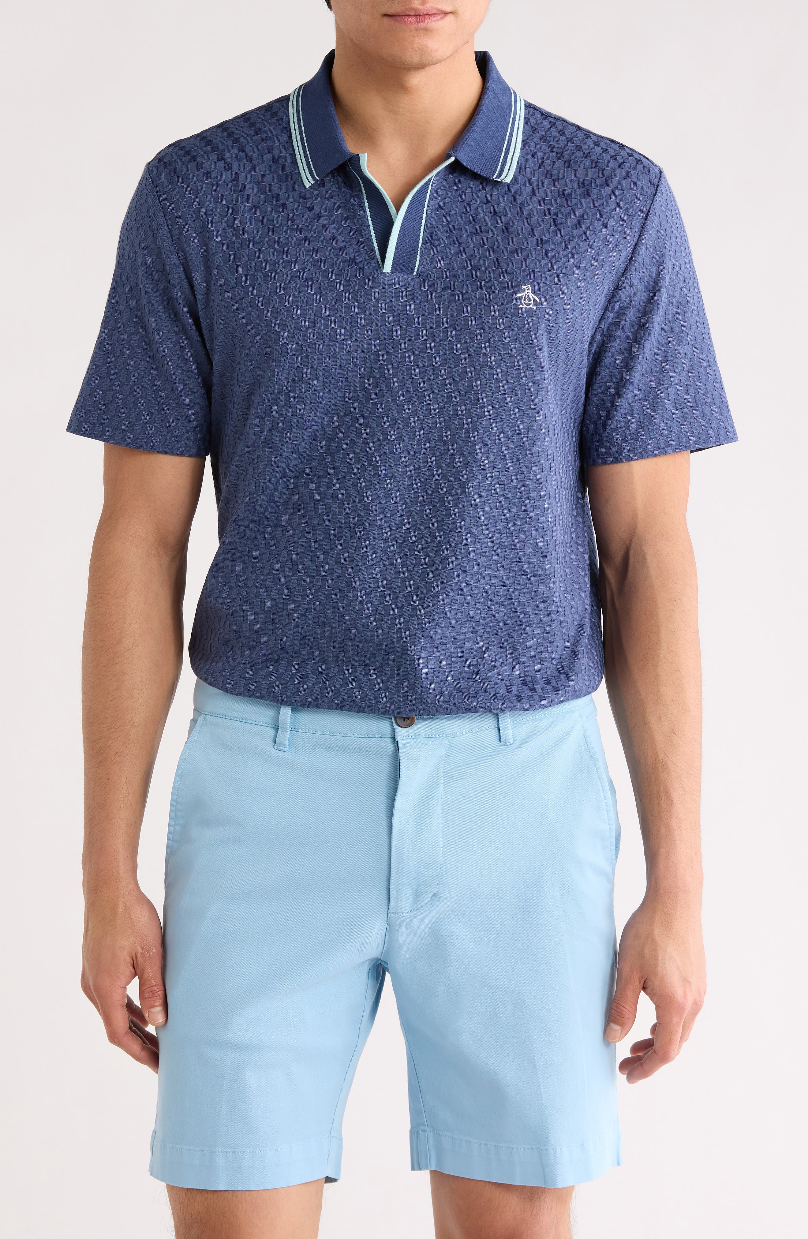 Original Penguin Textured Jacquard Johnny Collar Polo
