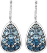 EFFY Sterling Silver Blue Topaz, London Blue Topaz & Diamond Teardrop Earrings