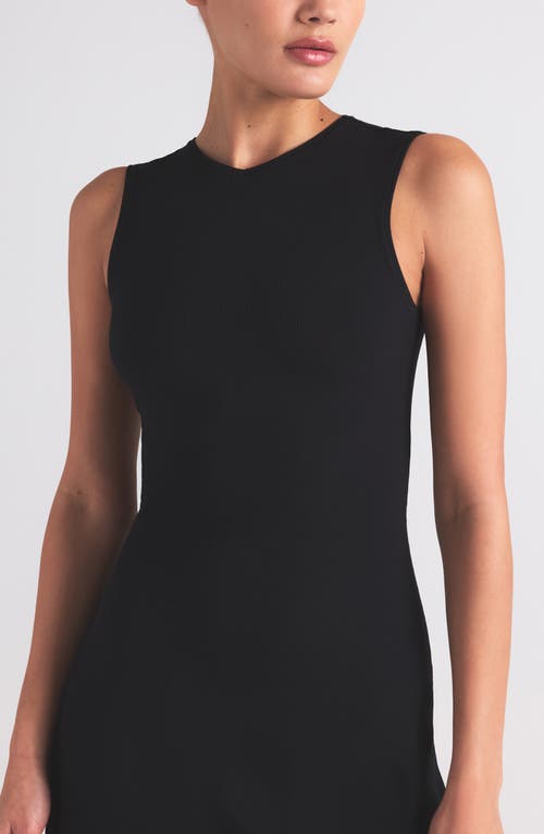 Skims Soft Lounge V-neck Tank Minidress In Onyx