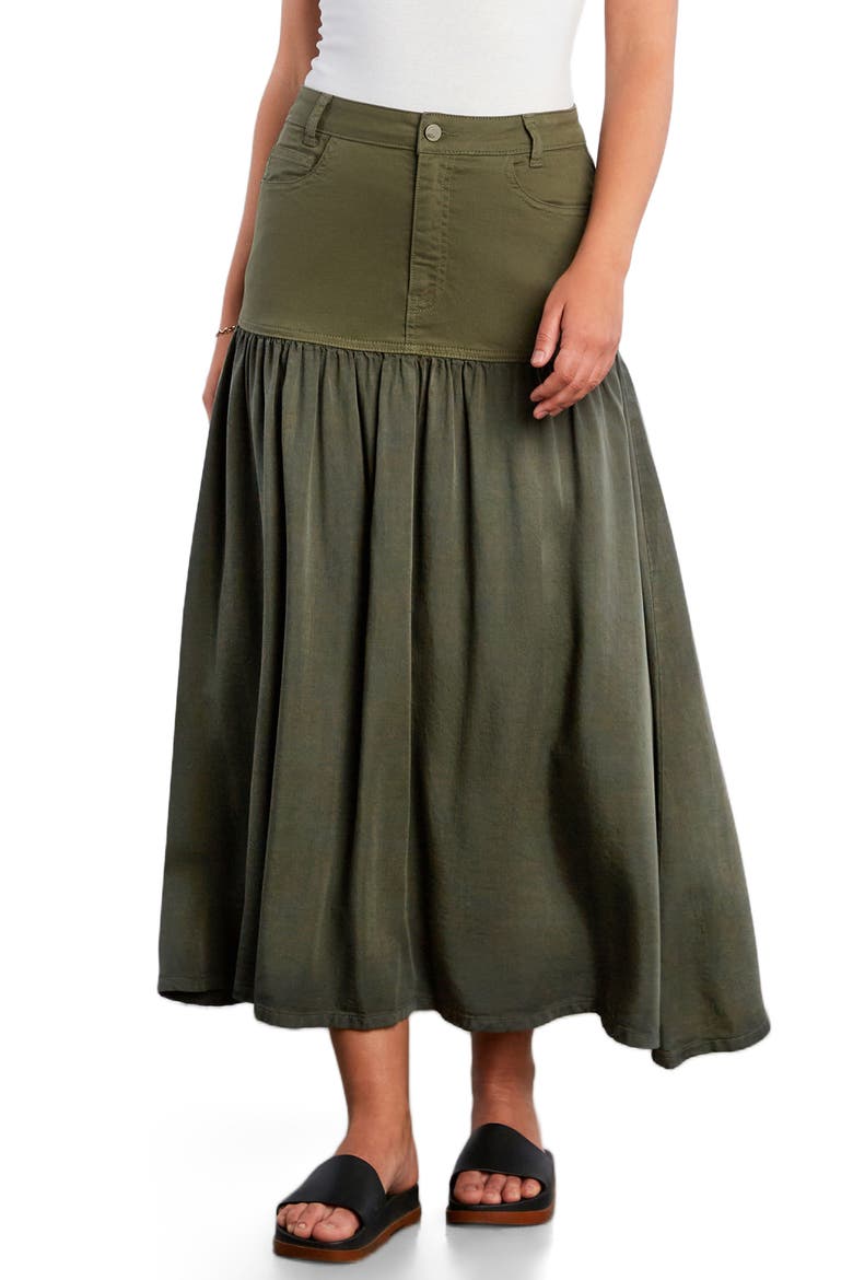 Fun Maxi Skirt, Main, color, DEEP LICHEN GREEN