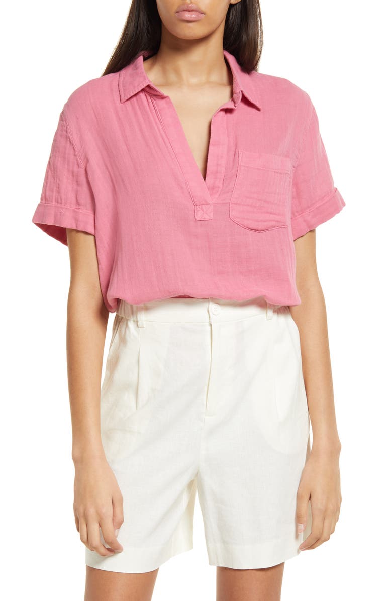 Rails Savannah Short Sleeve Organic Cotton Top, Main, color, 