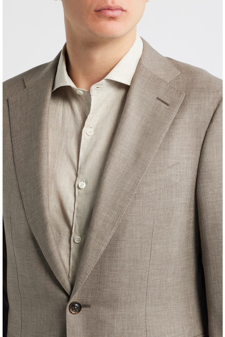 Capri Trim Fit Light Brown Mélange Super 150s Wool Suit, Alternate, color, LIGHT BROWN