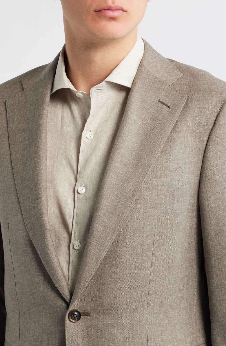 Canali Capri Trim Fit Light Brown Mélange Super 150s Wool Suit, Alternate, color, Light Brown