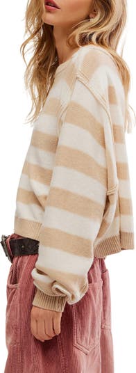Into the Blue Stripe Crop Sweater