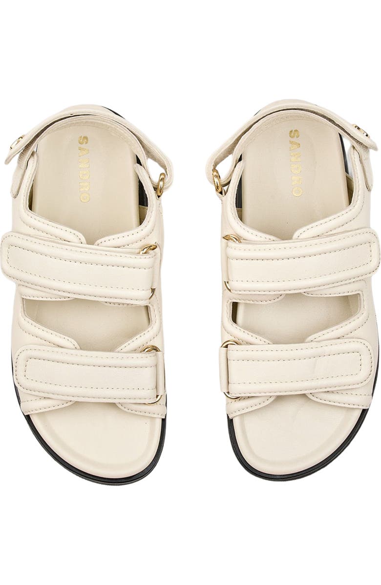 SANDRO Plain leather lambskin sandals, Alternate, color,