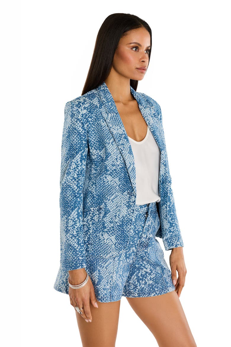 Marie Single Breasted Blazer, Alternate, color, Crystal Snake