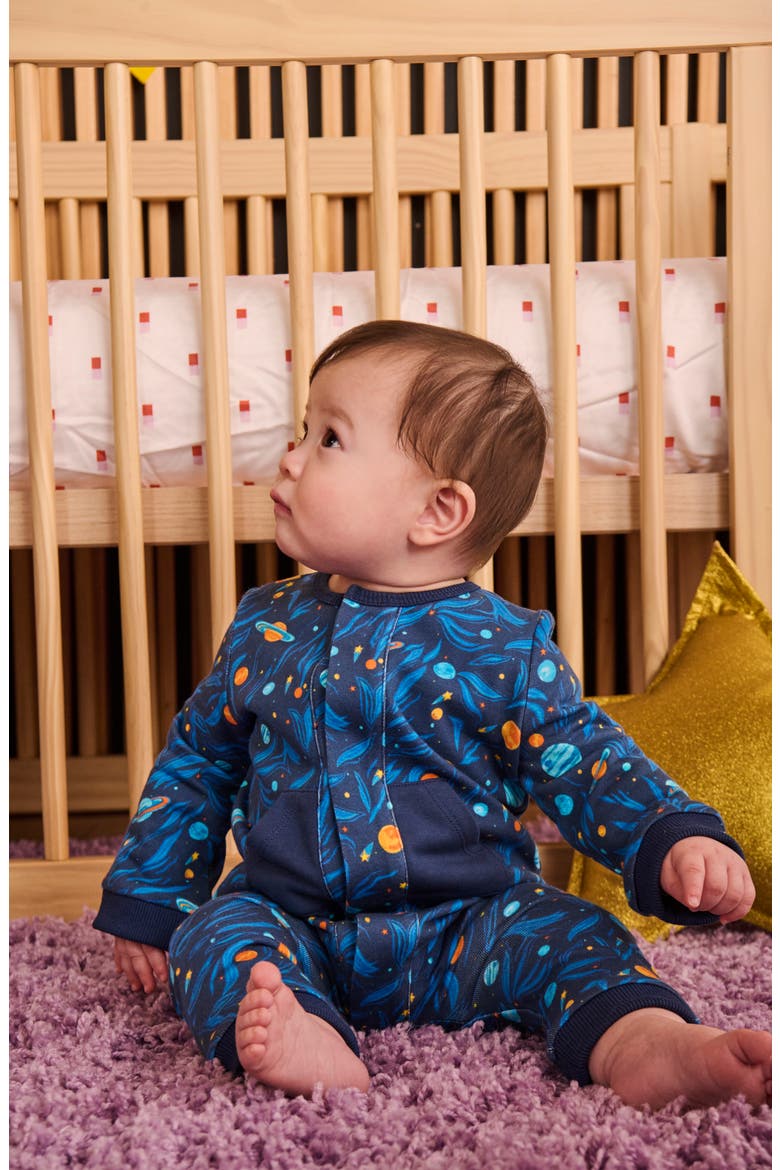 Kids' Space French Terry Romper, Alternate, color, BLUE