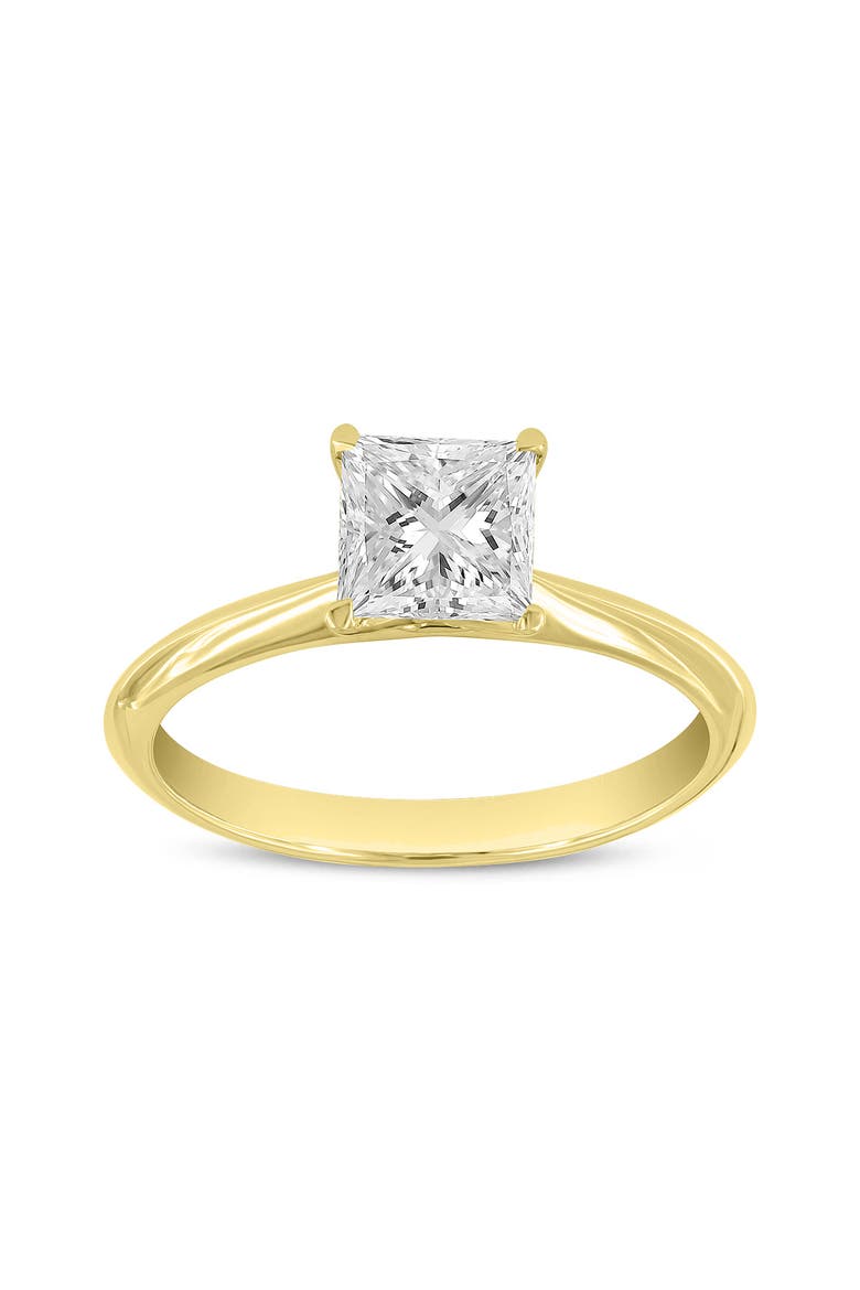 Rhea Princess 14K Gold Princess Cut Lab Grown Diamond Classic Solitaire Ring - 1.25 Ct, Main, color, 14K Yellow Gold