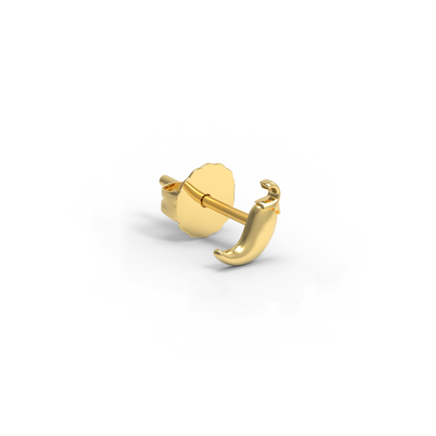 14K Yellow Gold Chili Stud