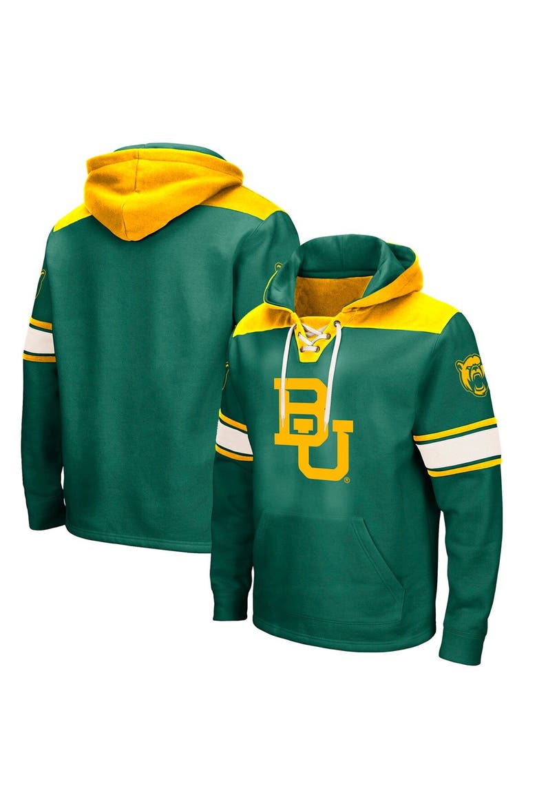 Men's Colosseum Green Baylor Bears 2.0 Lace-Up Pullover Hoodie, Main, color, Green