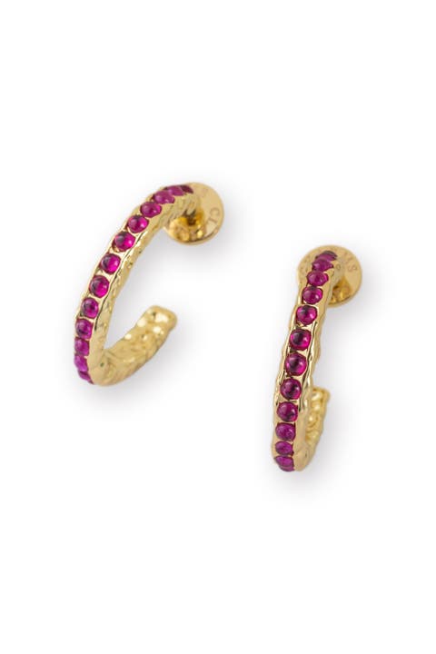Serena Molten Gemstone Hoop Earrings