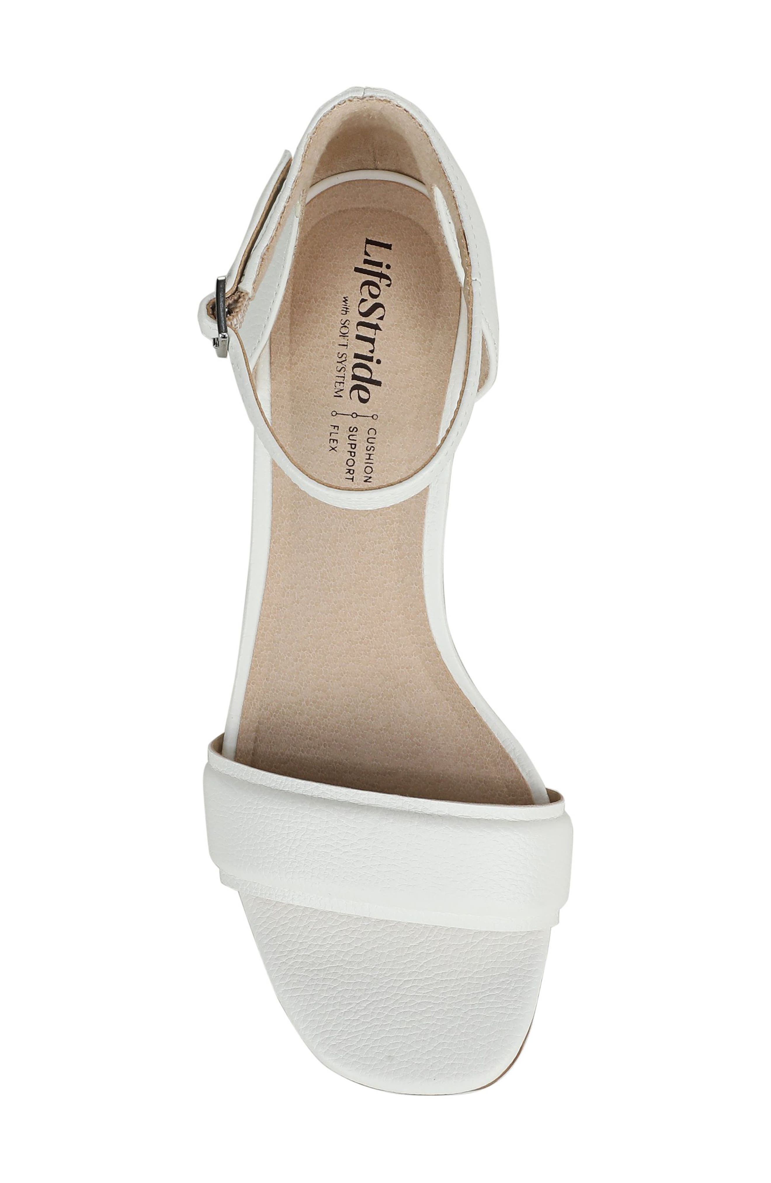 LifeStride Ashland Ankle Strap Platform Sandal, Alternate, color, White
