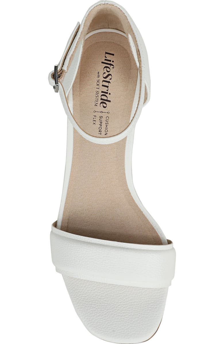 LifeStride Ashland Ankle Strap Platform Sandal, Alternate, color, White