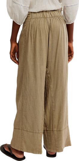Days End Pull-On Linen Blend Wide Leg Pants