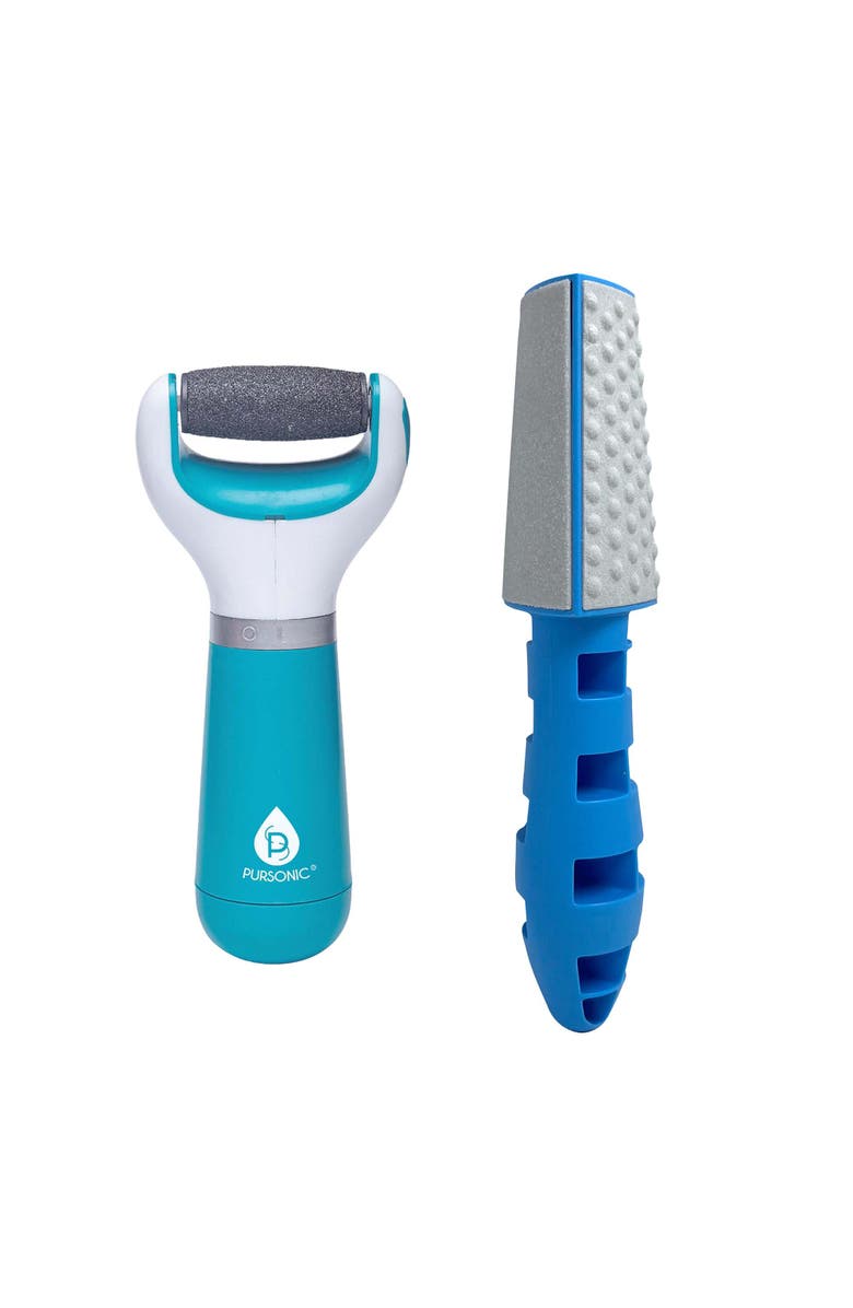 PURSONIC Complete Callus Care Bundle Battery-Operated and 3 in 1 Callus Removers, Main, color, Blue