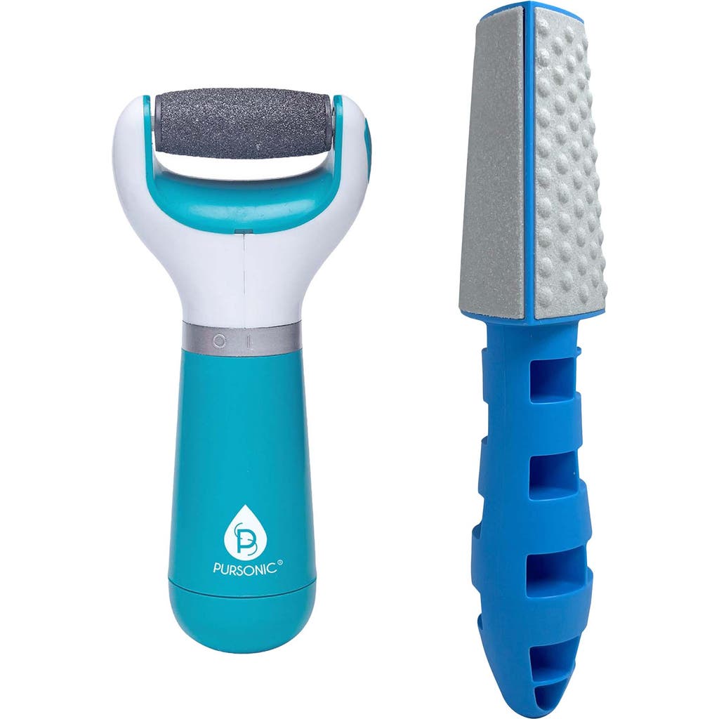 Pursonic Complete Callus Care Bundle Battery-operated And 3 In Blue