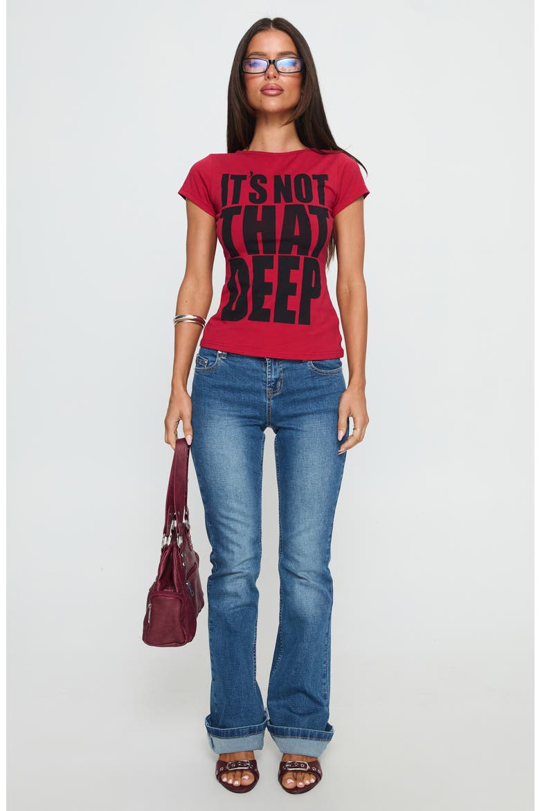 It's Not That Deep Graphic Baby Tee, Alternate, color, RED