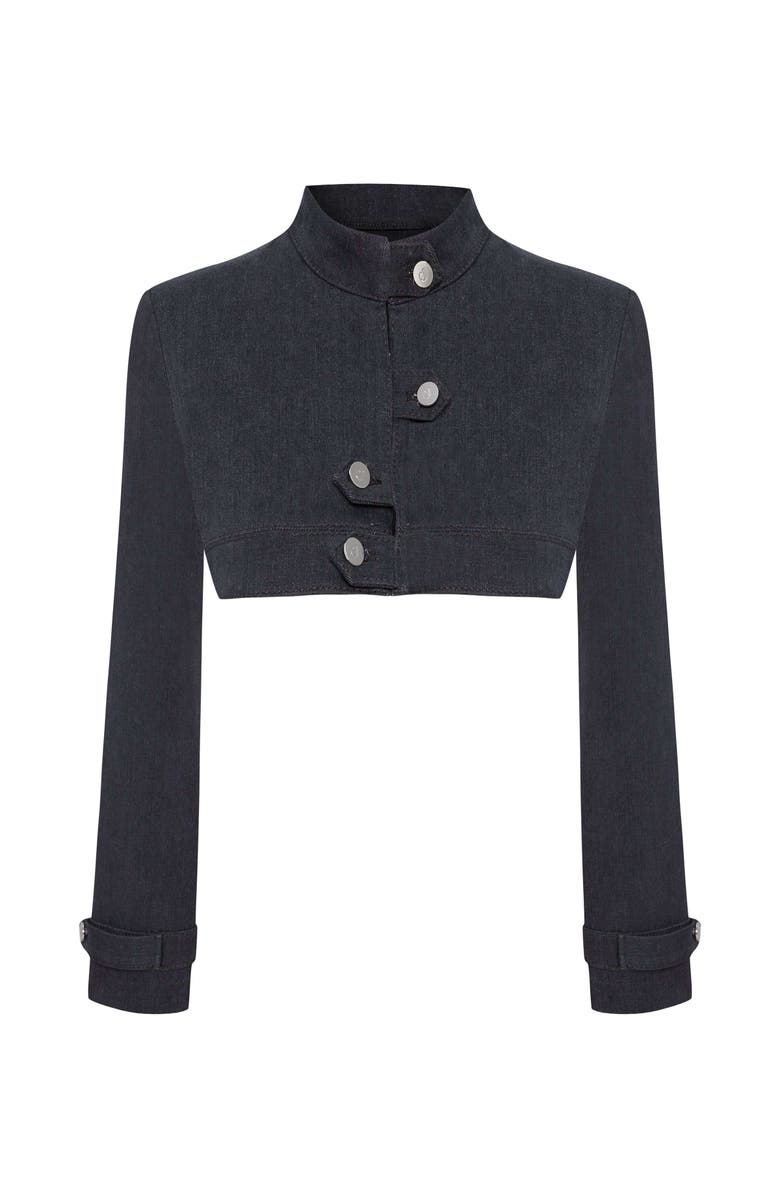 Jendue US Dark Dreams Denim Jacket - Cropped & Stylish, Alternate, color, Deep Blue