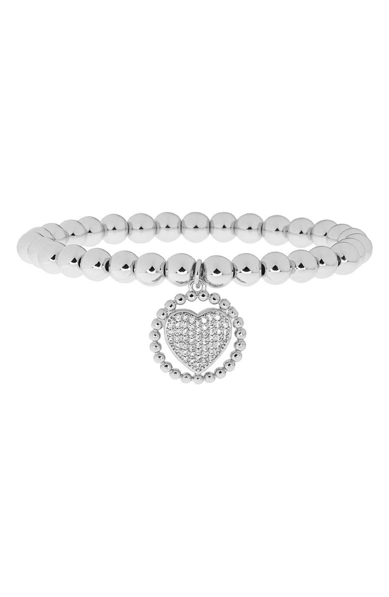 MARLYN SCHIFF Leah Beaded Heart Charm Bracelet, Main, color,