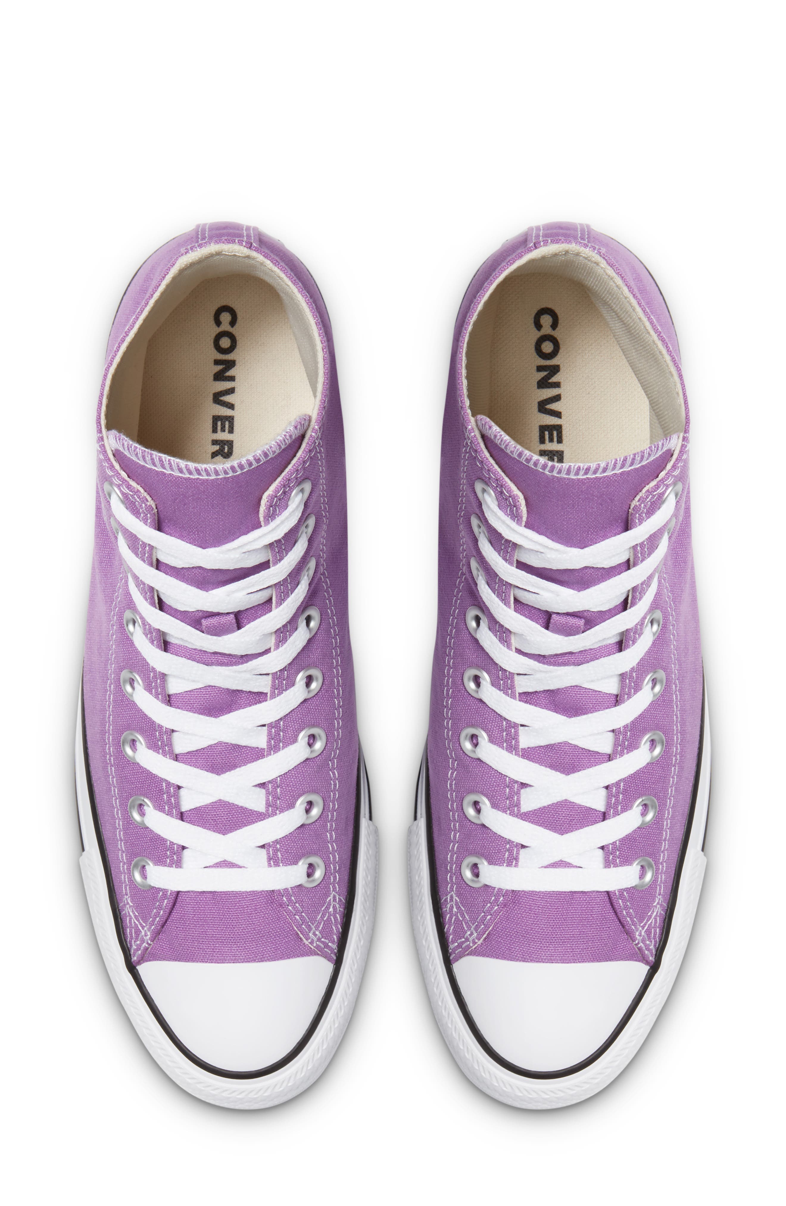 Chuck Taylor® All Star® Seasonal Hi Sneaker, Alternate, color, DARK ORCHID/ WHITE/ WHITE