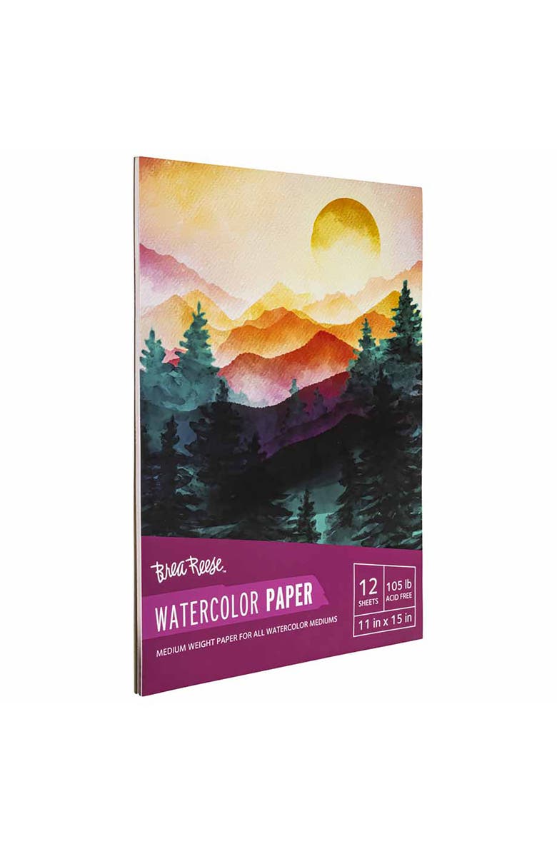 Brea Reese Watercolor Paper Pad 50 Sheets, Alternate, color, Multicolored