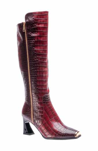 NINETY UNION London Croc Embossed Knee High Boot