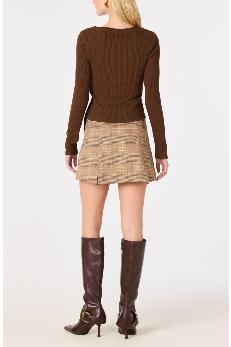 Juley Plaid Miniskirt, Alternate, color, BROWN PLAID