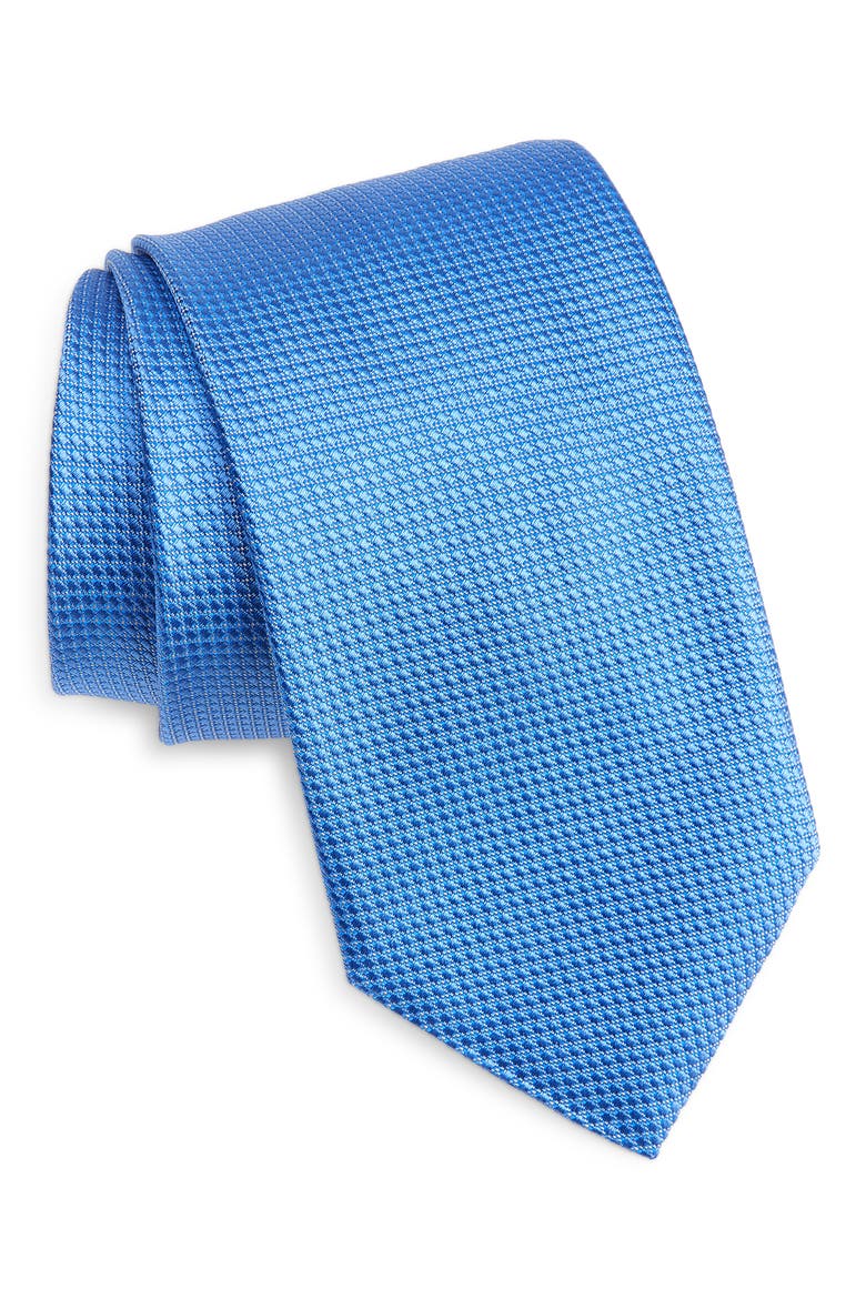 Pin Dot Silk Tie, Main, color, LIGHT BLUE