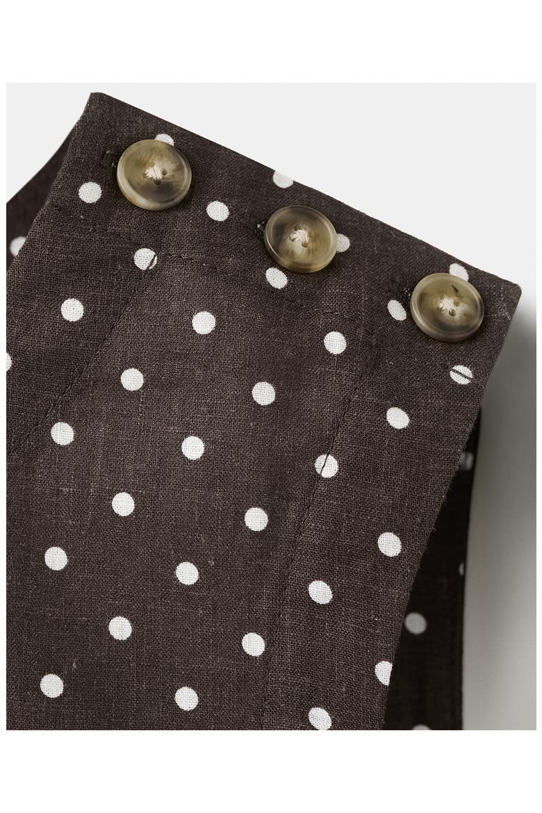 Polka Dot Sleeveless Linen Blend Crop Top, Alternate, color, BLACK