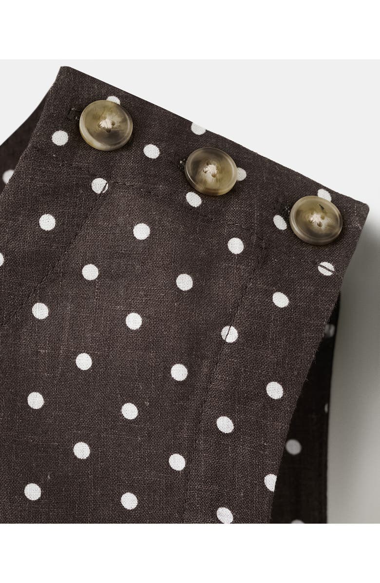 MANGO Polka Dot Sleeveless Linen Blend Crop Top, Alternate, color, 