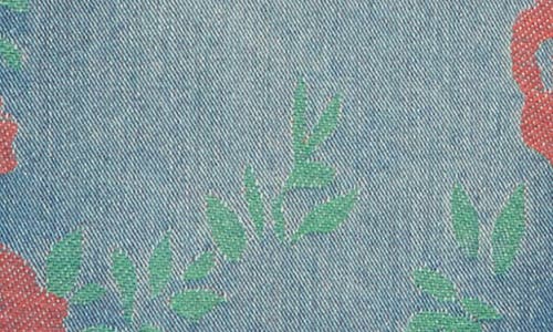 Shop Ptcl Cutouff Jacquard Embroidered Denim Shirt In Indigo