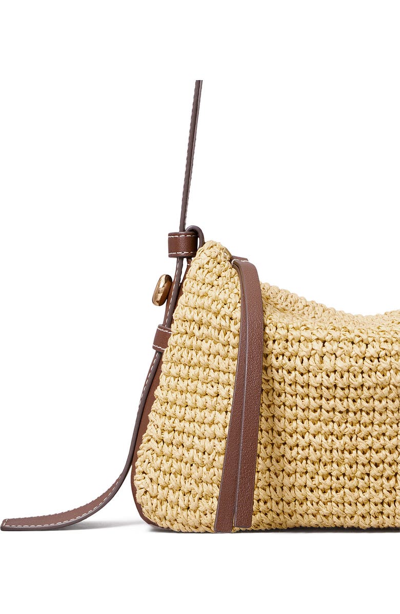 Tory Burch Small Romy Straw Shoulder Bag, Alternate, color, Natural