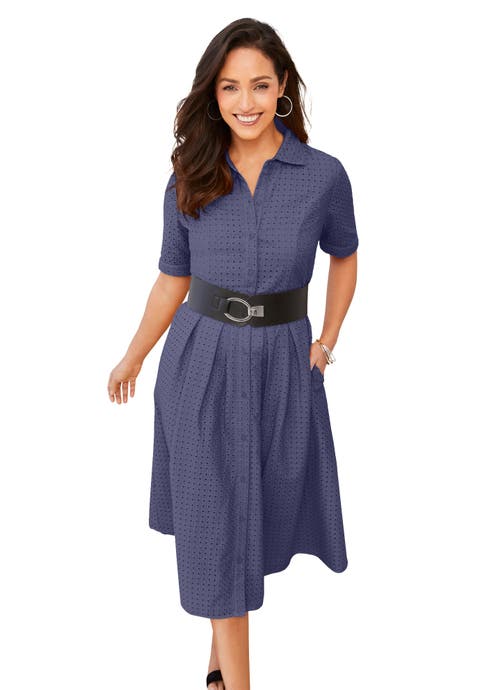 Eyelet Shirt Dress (Plus)