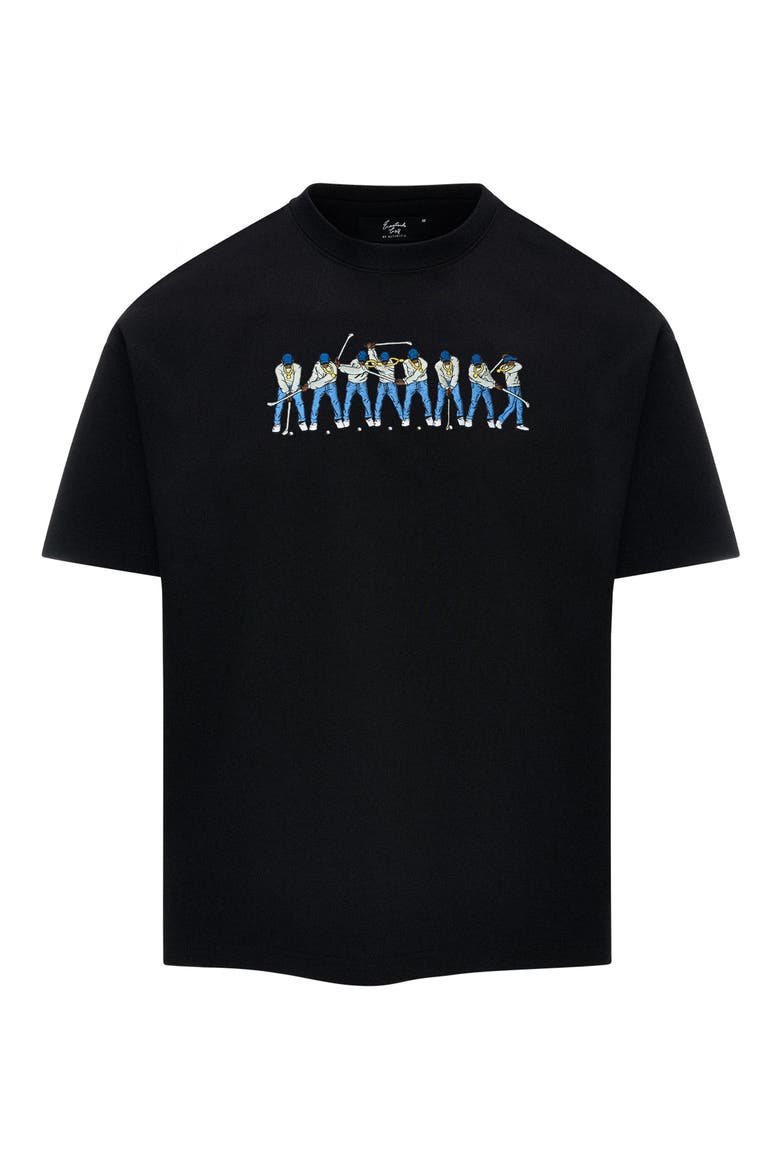 Sequence Embroidered T-Shirt, Main, color, BLACK