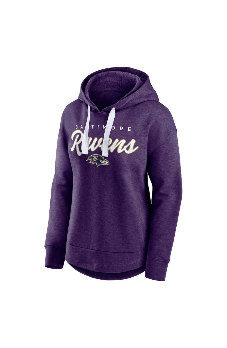 FANATICS Women's Fanatics Branded Heather Purple Baltimore Ravens Set To Fly Pullover Hoodie, Alternate, color, 