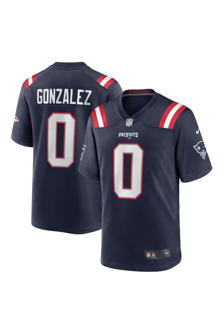 Men's Nike Christian Gonzalez  Navy New England Patriots Team Game Jersey, Main, color, Navy
