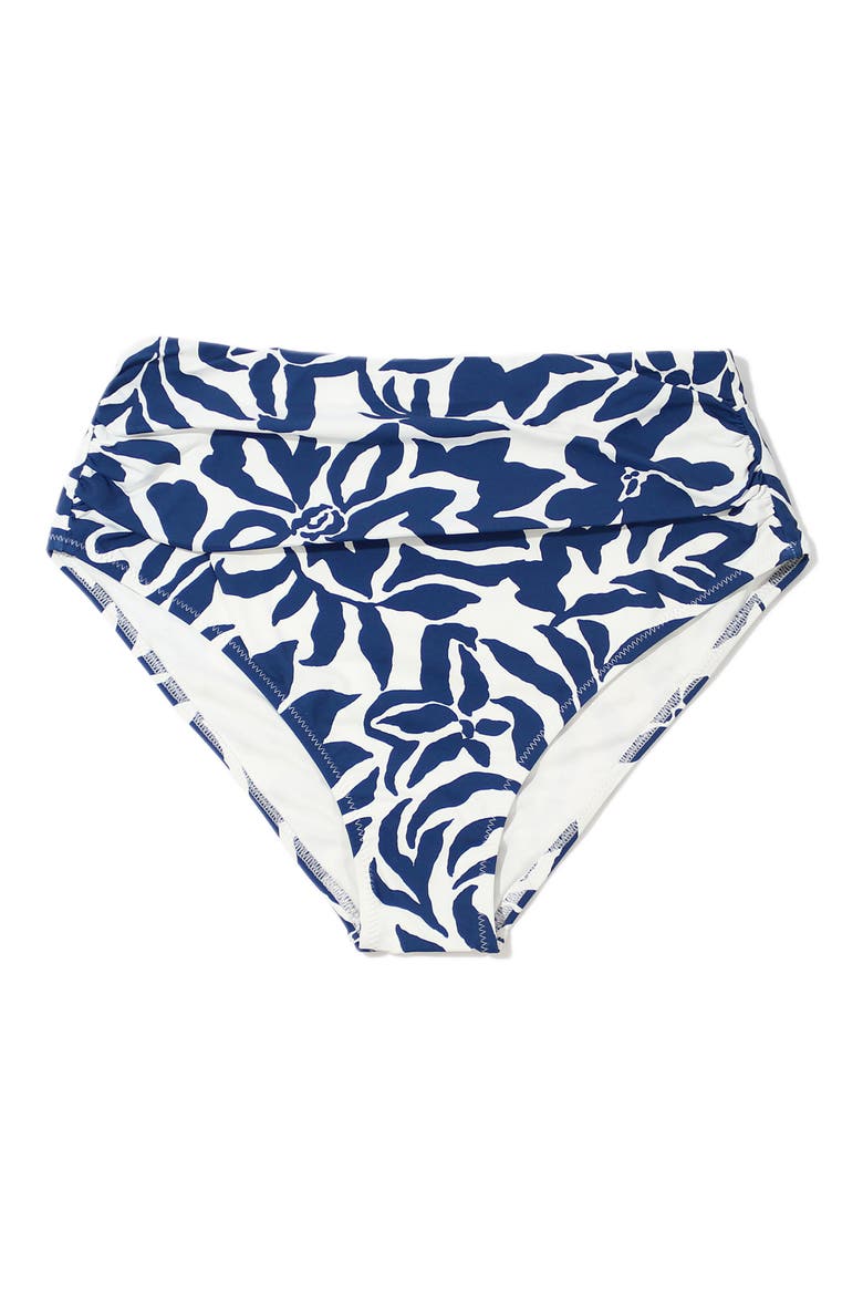 Ruched High Waist Bikini Bottoms, Alternate, color, POOLSIDE PRINT