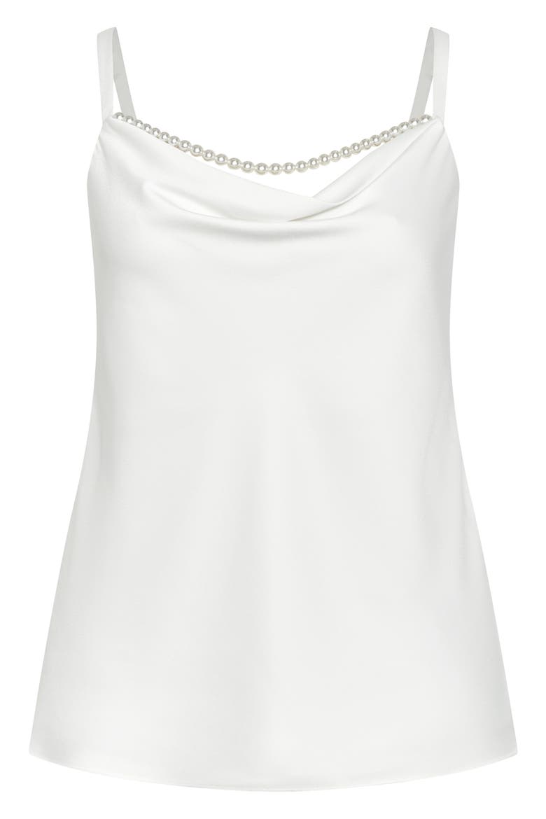 Dakota Imitation Pearl Cowl Neck Camisole, Alternate, color, IVORY