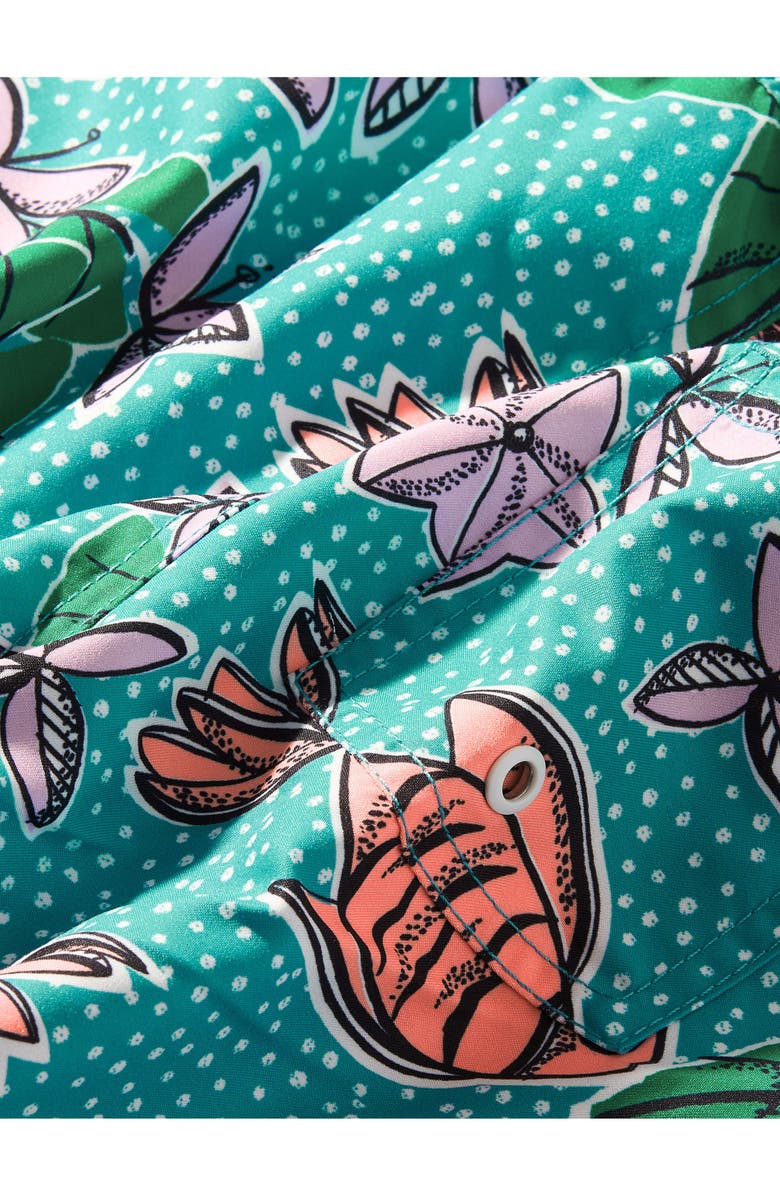 Tea Collection Mid-Length Swim Trunks, Alternate, color, Brazilian Tropical Fish