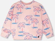 Deux par Deux French Terry Long Sleeve Palm Sweatshirt