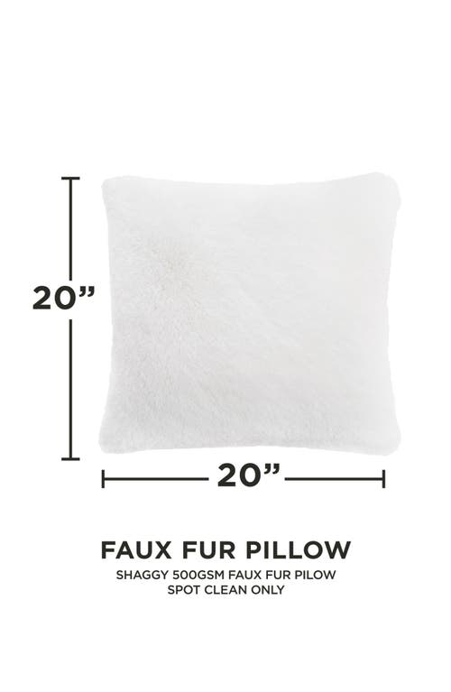Juicy Couture Alexus Ultraplush Faux Fur Pillow In White
