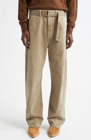 Lemaire Twisted Seam Belted Straight Leg Pants | Nordstrom Lemaire Twisted Seam Belted Straight Leg Pants | Nordstrom