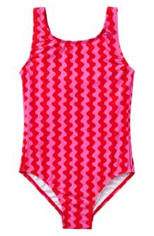Kids' Small Waves One-Piece Swimsuit
