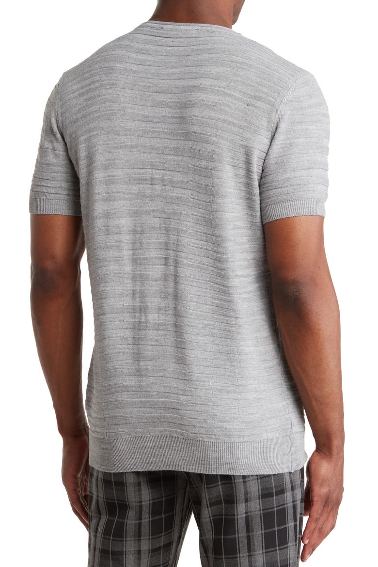 Textured Knit Crewneck T-Shirt, Alternate, color, GREY