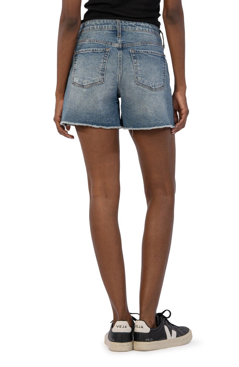 KUT from the Kloth Jane High Waist Fray Hem Cutoff Denim Shorts, Alternate, color, 