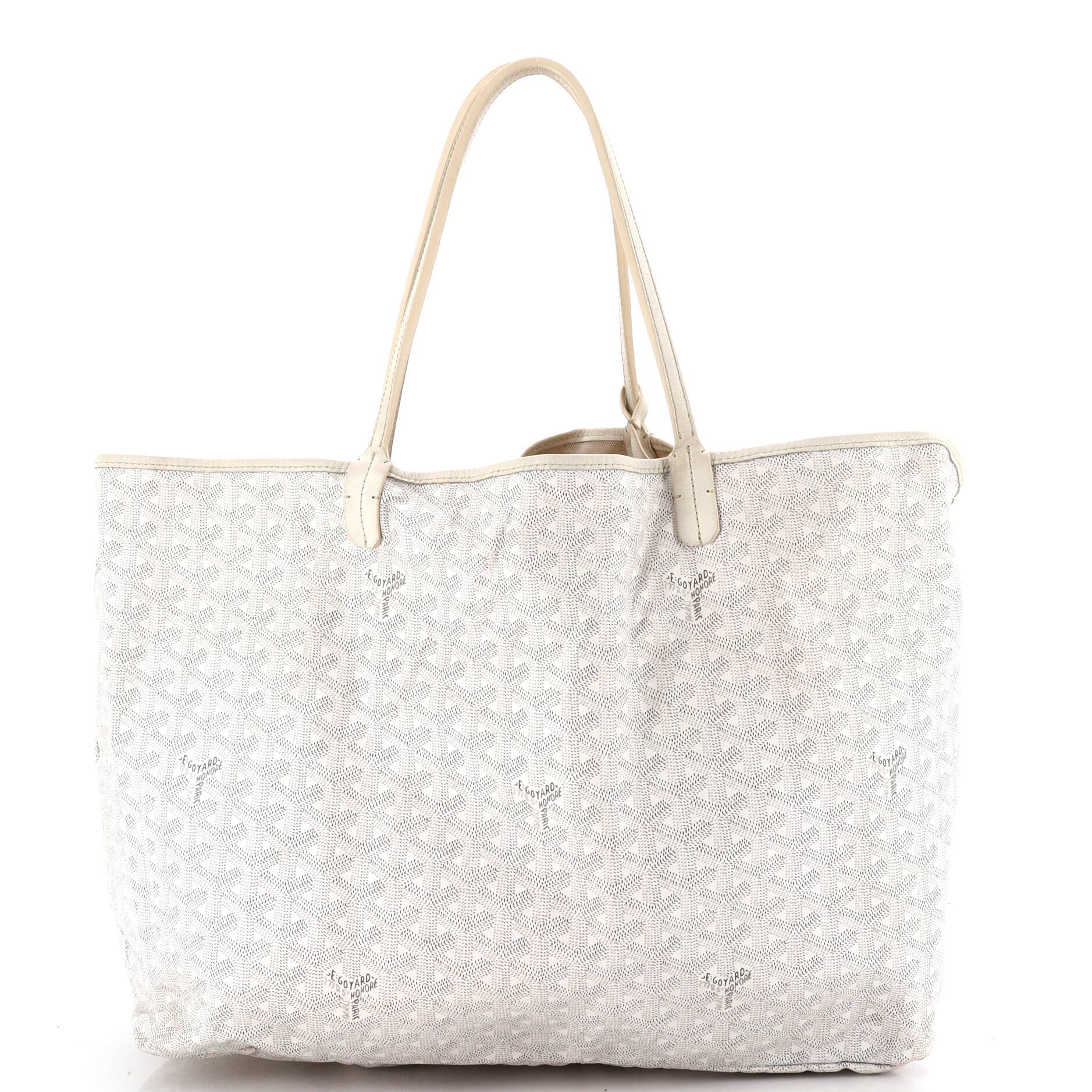 Pre-Owned Goyard Saint Louis Tote Coated Canvas GM, Main, color, White
