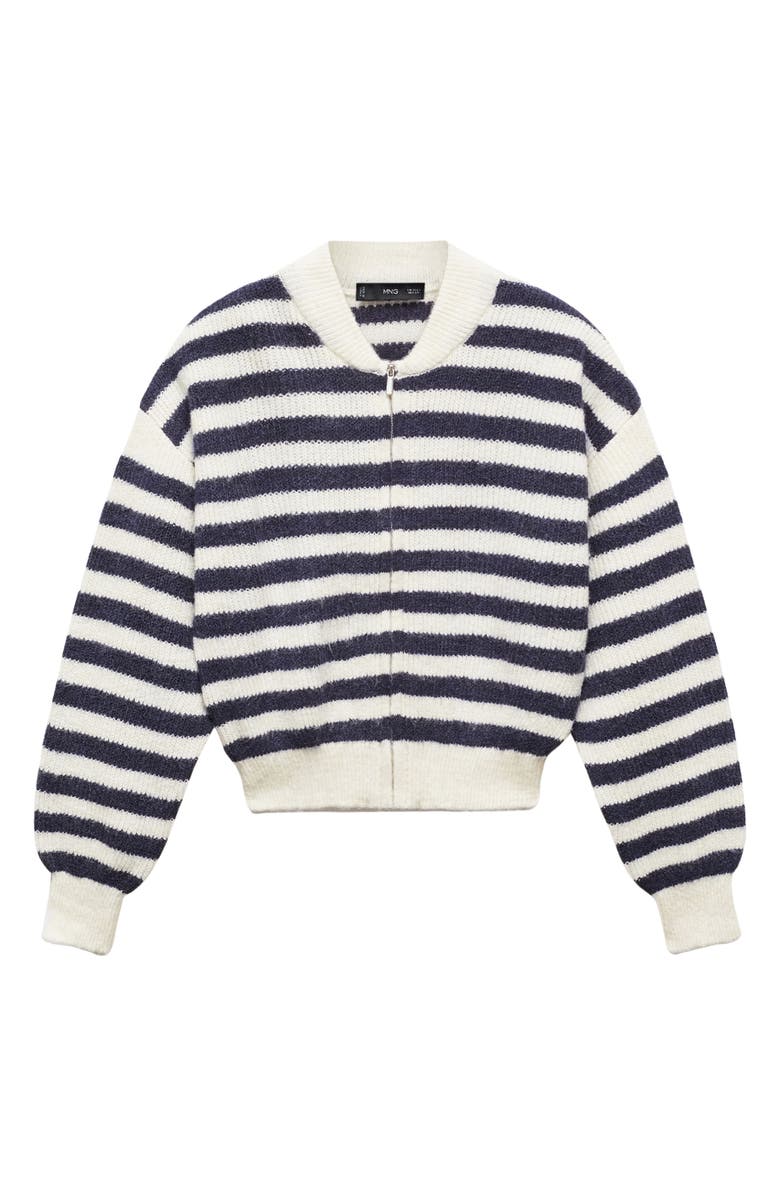 MANGO Stripe Zip Cardigan, Alternate, color,
