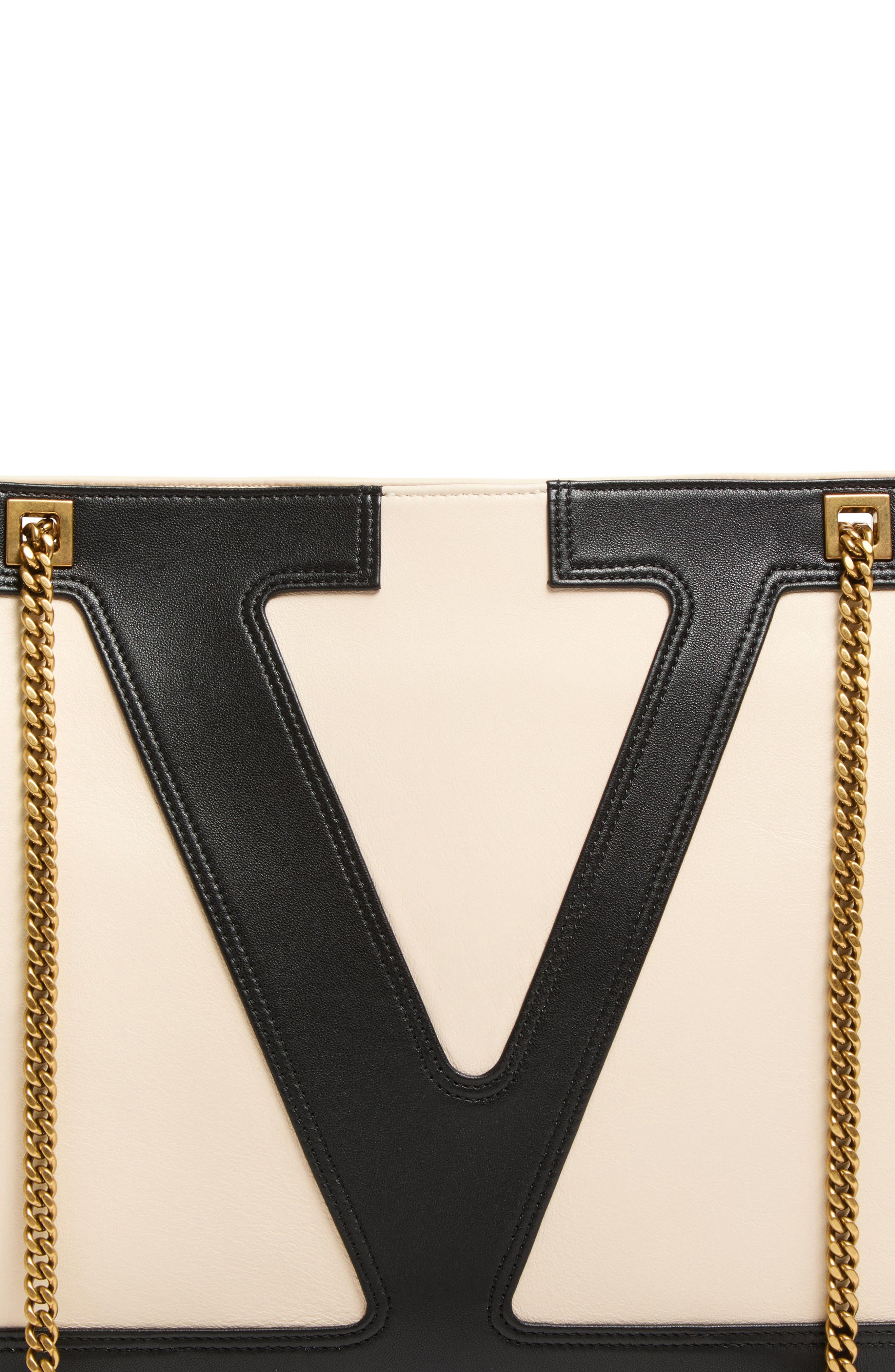 Valentino Garavani Medium Viva Superstar Leather Shopper, Alternate, color, White Multi