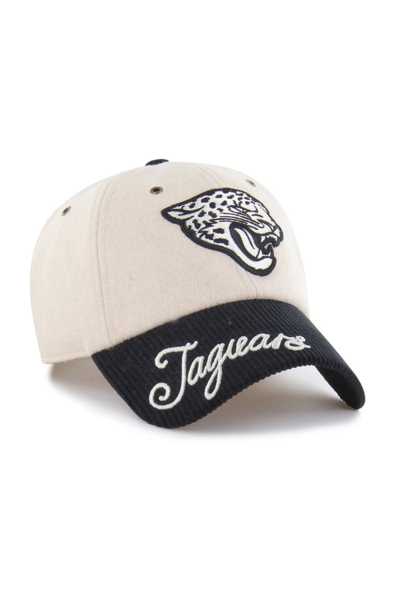 Women's '47 Natural/Black Jacksonville Jaguars Rope Script Clean Up Adjustable Hat, Main, color, Natural