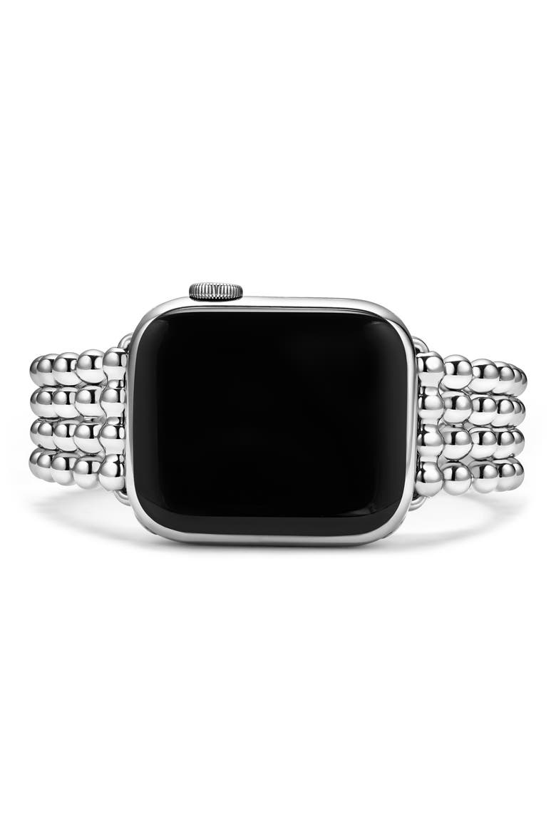 Smart Caviar Beaded Apple Watch® Watchband, Alternate, color, SILVER